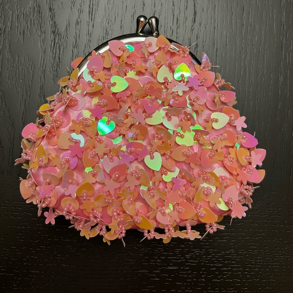 Elegant Pink Small Clutch Purse with chain - Picture 2 of 7